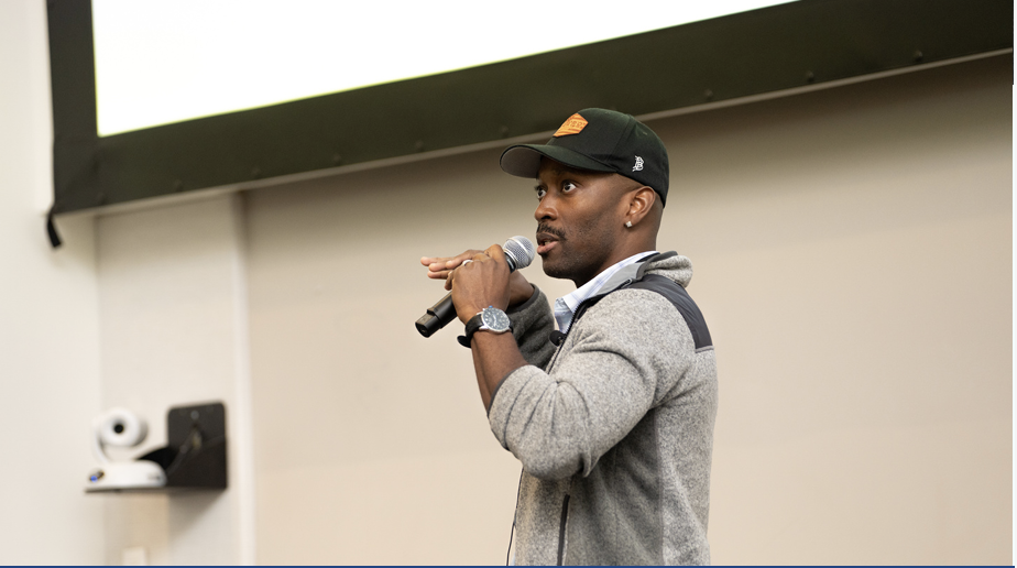 Michael Edie speaking at BSides Augusta 2023